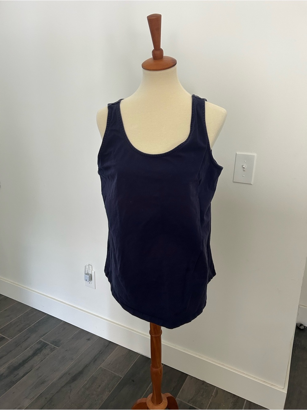 Woman Within Navy Scoop Neck Tank Top